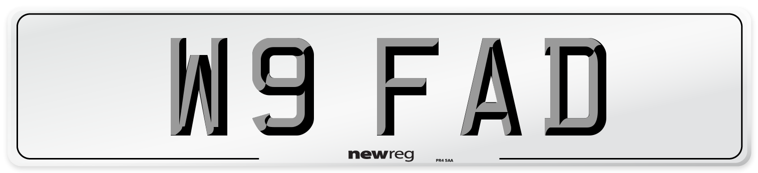 W9 FAD Number Plate from New Reg